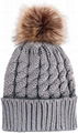  Women's Winter Soft Chunky Cable Knit Pom Pom Beanie Hats Skull Ski Cap 4