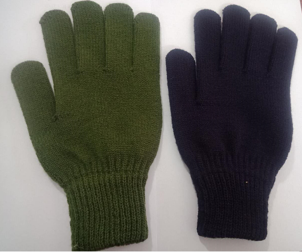 Men Women Winter Classic Solid Colored Knit Gloves