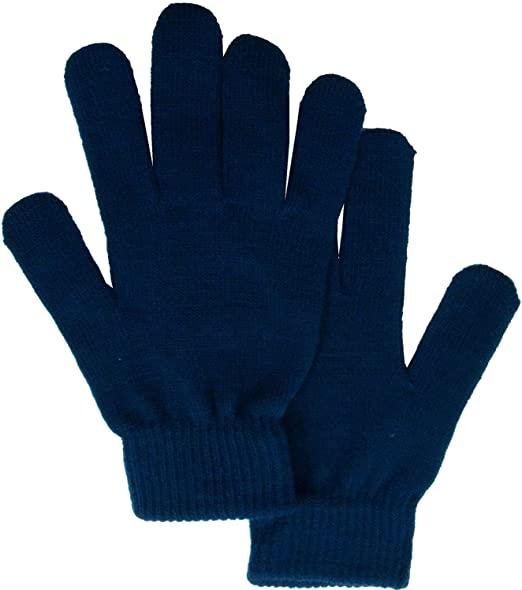 Men Women Winter Classic Solid Colored Knit Gloves 2
