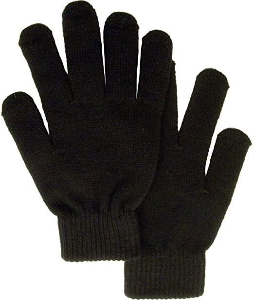 Men Women Winter Classic Solid Colored Knit Gloves 4