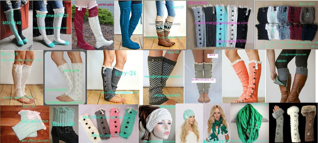 fashion knitted lace boot cuff socks leg warmer 2