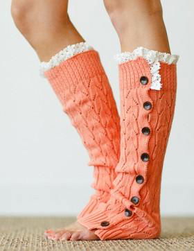 fashion knitted lace boot cuff socks leg warmer 4