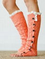 fashion knitted lace boot cuff socks leg warmer