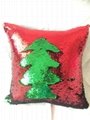 2020 new fashion mermaid reversible sequin pillow cover Christmas sequin pillow  3