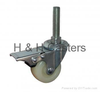 50mm Nylon Casters M12 × 60mm Threaded Stem