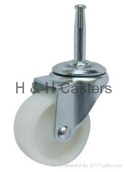 2 In White PP Casters Grip Ring Stem