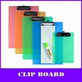 color pp clipboard with metal clip