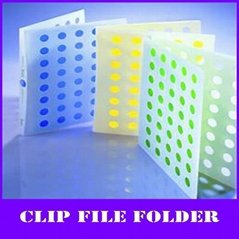 unique holes design color a4 pp clip file folde