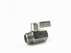 CF8 CF8M stainless steel handle mini ball valve 1/2 inch inner 