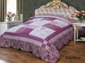 Fresh elegant patch-work appliqued bedspread comforter set