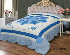 Blue Star applique patch-worked bedspread bed cover quilted comforter