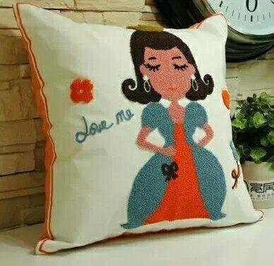 Square Embroidered Home-like cushion cover  2