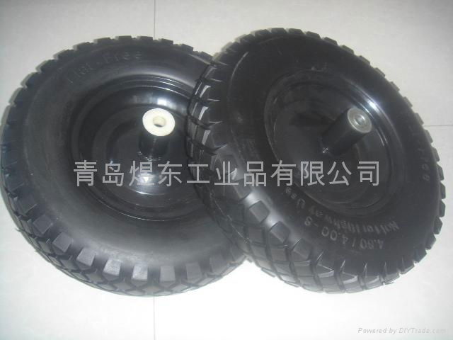 flat free pu foam wheel 3.25-8 4.00-8 pu foam tire  5