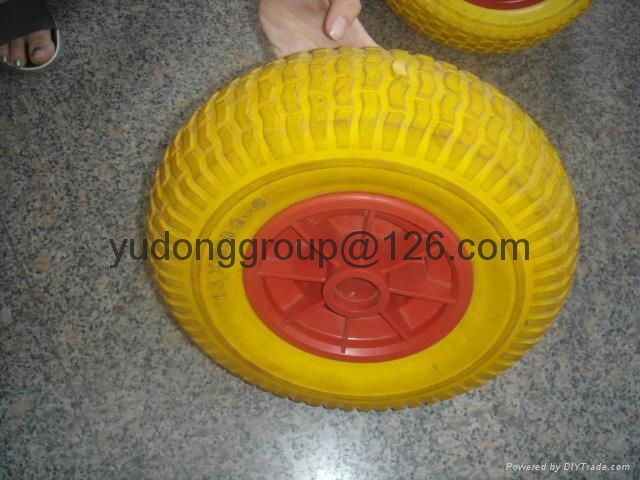 pu solid rubber wheel 13" wheelbarrow pu foam tires 5