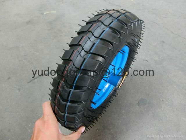 16 inch wheelbarrow rubber wheel 4.00-8  2