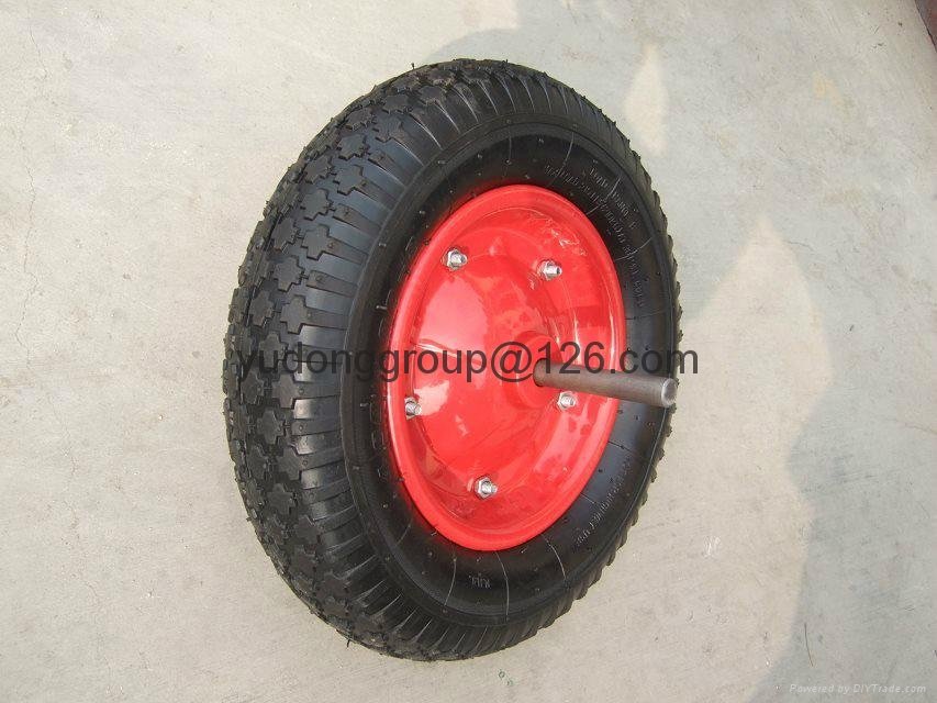16 inch wheelbarrow rubber wheel 4.00-8  4
