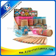 wood color pencil set for office &