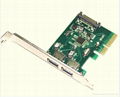 PCIe X4 to 2ports USB3.1 Type-A expansion card 1