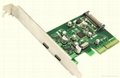 PCIe X4 to 2ports USB3.1 Type-C