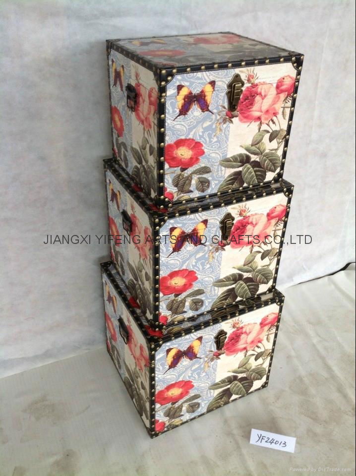 Flower wooden trunk for indoor decoration 3