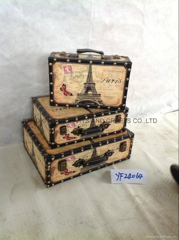 wooden leather suitcase  2