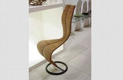 iron--rattan chair