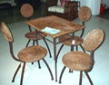 hyacinth--iron coffee table and chairs