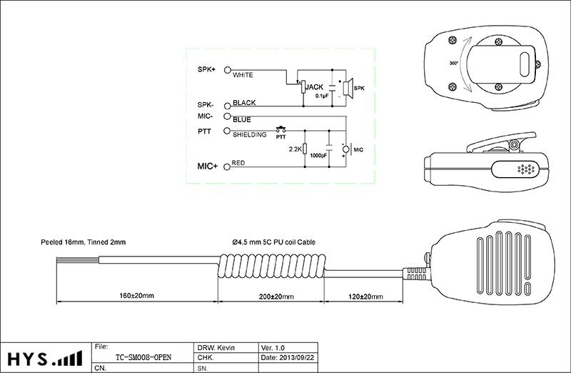 对讲机手咪tc-sm008 12