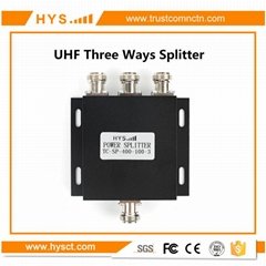 3 way UHF antenna power splitter 400-500MHz  TC-SP-400-100-3