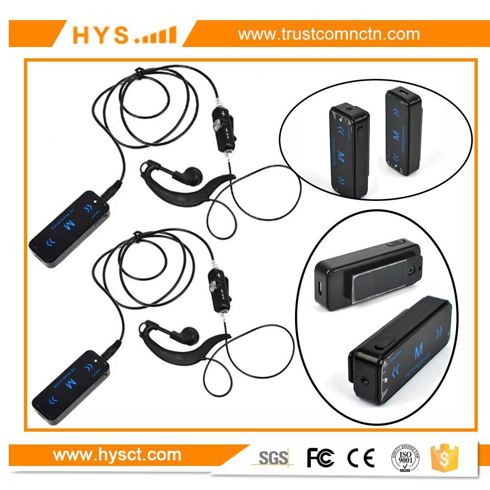 HYS Super MINI Walkie Talkie UHF 400-480 USB Supply Black with earpiece