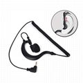 3.5mm G Shape Soft Earhook listen/Receive Only Earpiece 1 Pin Headset Earphone