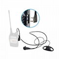 D Shape 2 Pin Walkie Talkie Earpiece  with PPT MIC 4