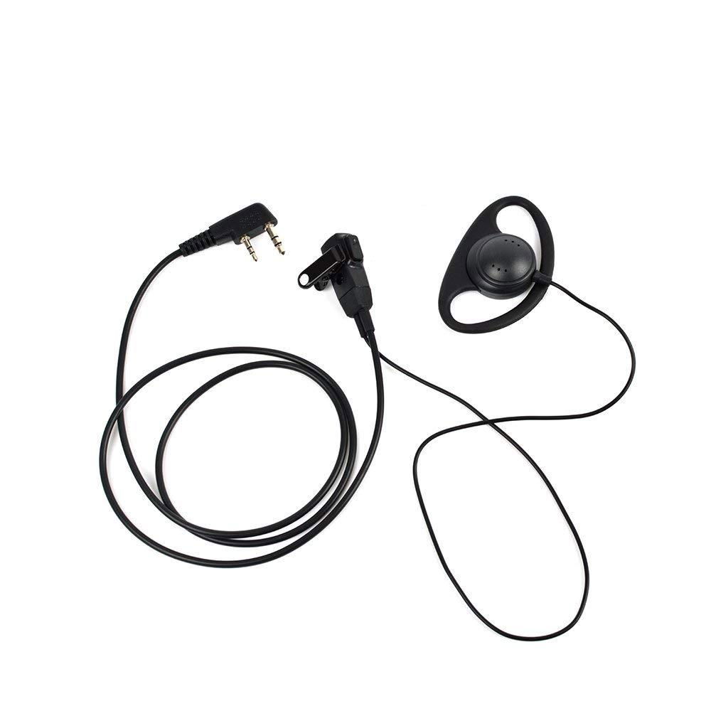 D Shape 2 Pin Walkie Talkie Earpiece  with PPT MIC 5