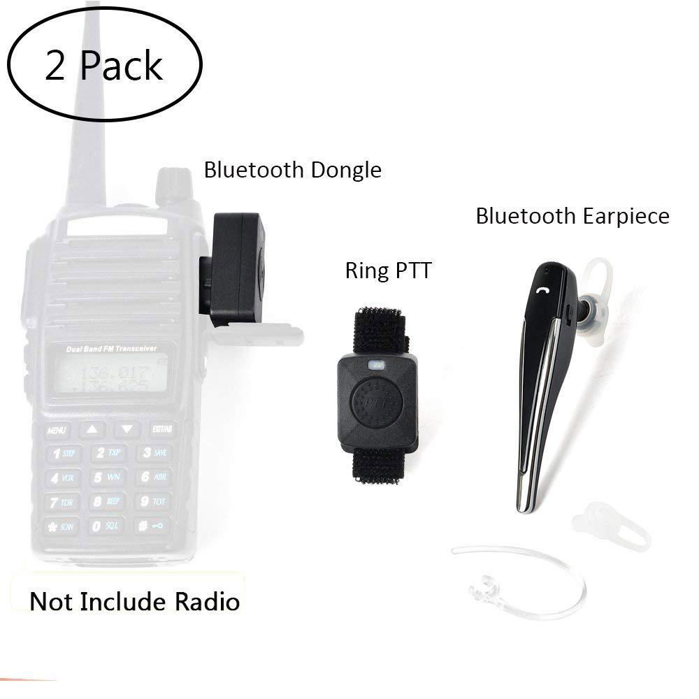 2 Pin Wireless Two Way Radio Earpiece Bluetooth Walkie Talkie Headset with PTT 