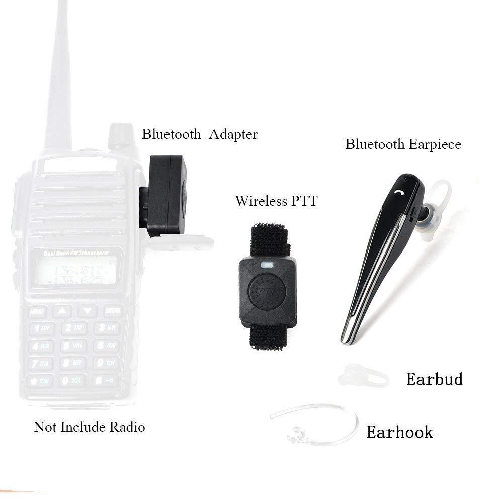 2 Pin Bluetooth Radio Earpiece Earphone Wireless Headset with PTT  5