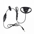D-Shape Listen/Receive Only 3.5mm Plug  Walkie Talkie Headset