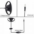 D-Shape Listen/Receive Only 3.5mm Plug  Walkie Talkie Headset