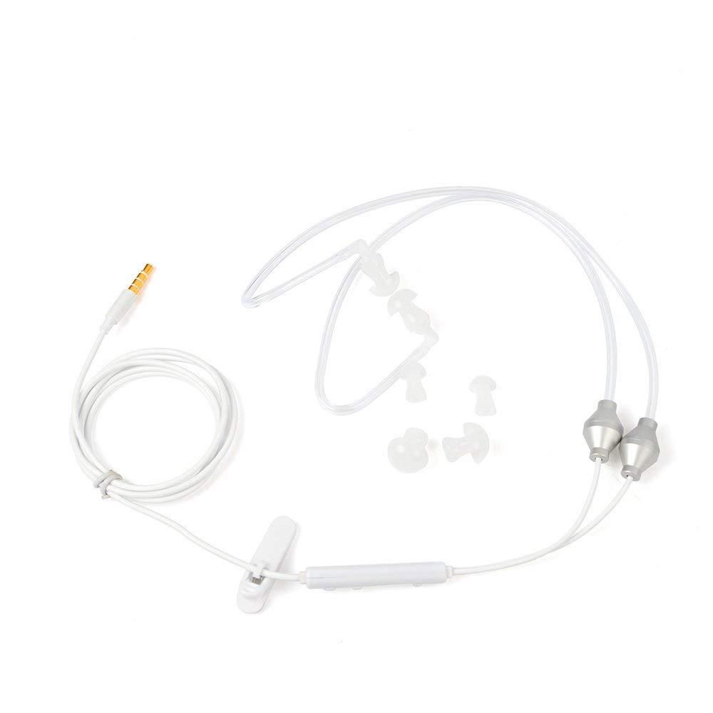 Covert Acoustic Air Tube Headphone with Microphone White 4