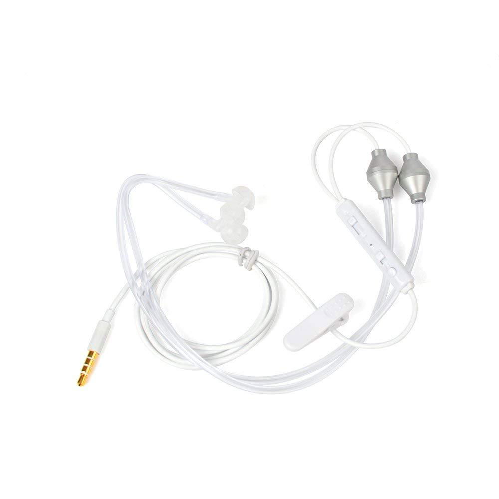 Covert Acoustic Air Tube Headphone with Microphone White 5