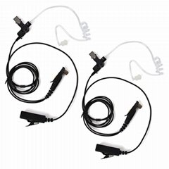 Covert Acoustic Air Tube Earpiece FBI 2-Way Radio Headset with PTT MIC 
