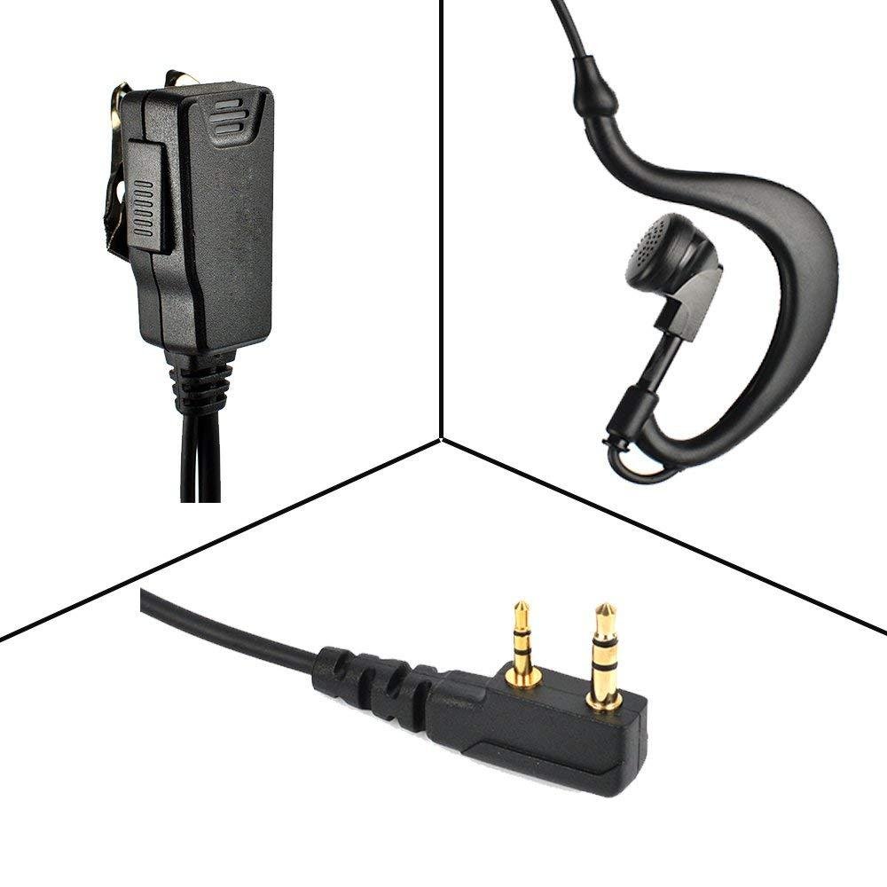 Advanced G Shape Radio Earpiece 2 Pin Walkie Talkie Headset with PTT Mic  3