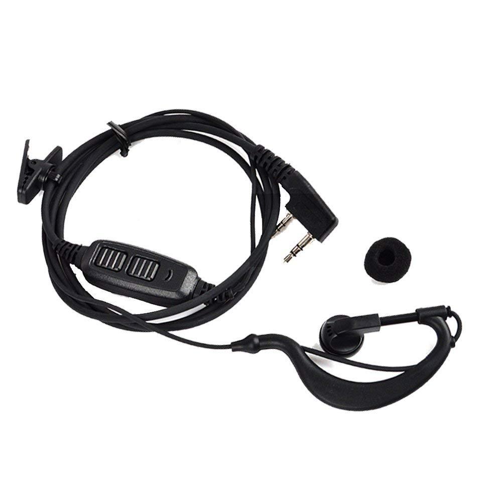2 Way Radio Earpiece G Shape DualPTT Walkie Talkie Headset Mic Dual