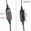  2 Way Radio Earpiece G Shape Dual-PTT Walkie Talkie Headset Mic 