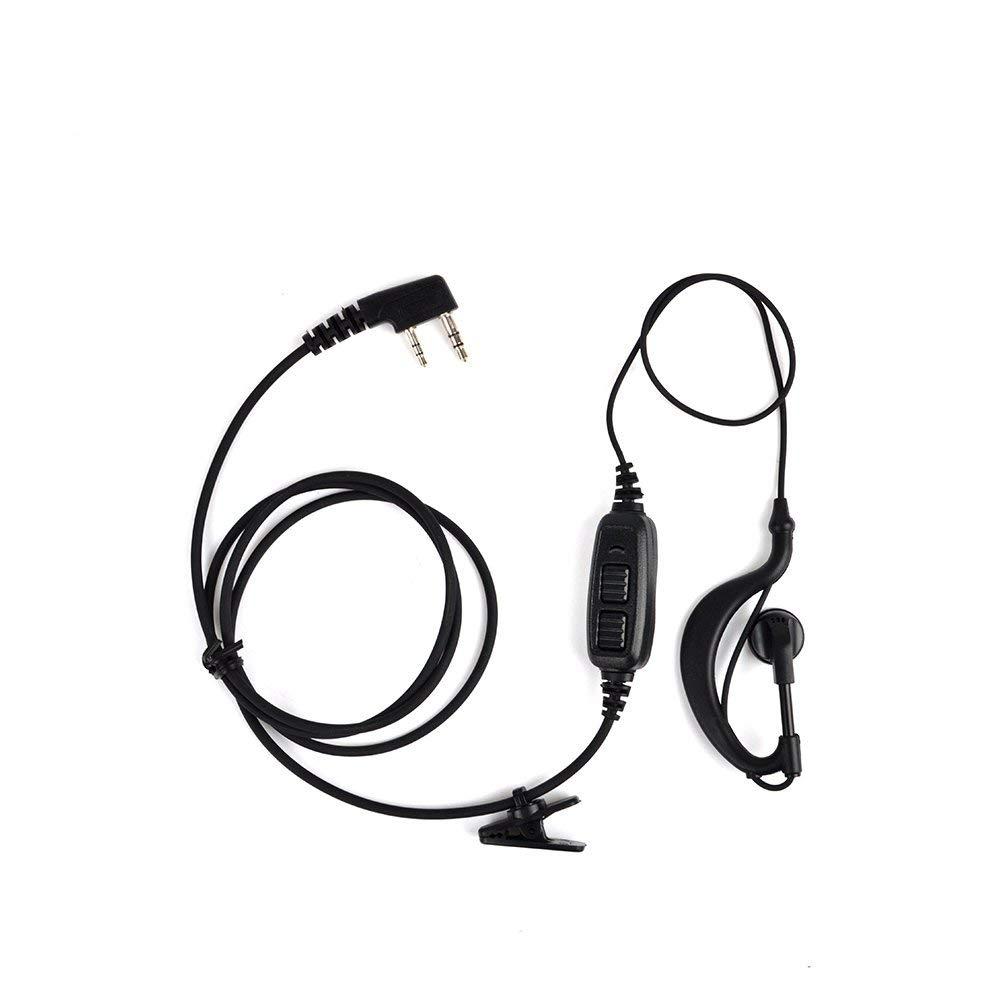 2 Way Radio Earpiece G Shape DualPTT Walkie Talkie Headset Mic Dual