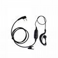  2 Way Radio Earpiece G Shape Dual-PTT Walkie Talkie Headset Mic 