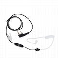 2 Pin Covert Air Acoustic Tube Headset Earpiece Earbud With PTT MIC