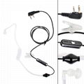 2 Pin Covert Air Acoustic Tube Headset Earpiece Earbud With PTT MIC