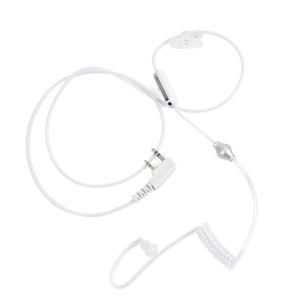 2 Pin Covert Air Acoustic Tube Headset Earpiece Earbud With PTT MIC