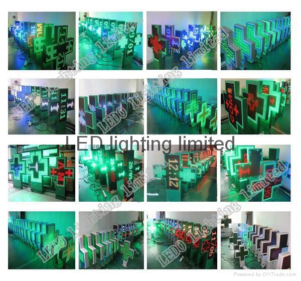 LED Green color cross sign display 2