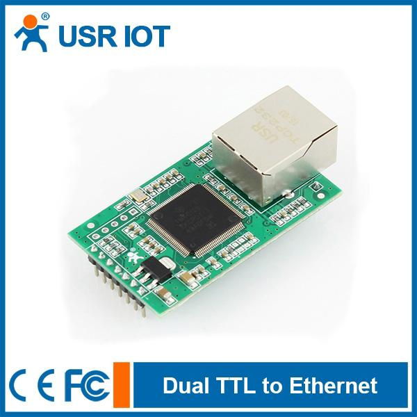 Pin Type Dual Serial TTL UART to Ethernet Module